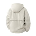 thumbnail image 3 of Men's Tactical Softshell Hooded Jacket, Windproof Waterproof Loose Casual Sport Rain Coat with Multi Snap Pockets, Outdoor Outerwear for Commuting Hiking Camping Beige, 3 of 7