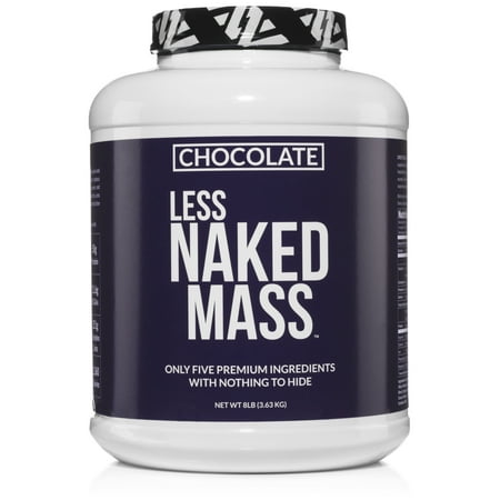 Naked Nutrition Chocolate Less Naked Mass Weight Gainer Powder, Chocolate, 11 Servings