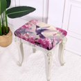 thumbnail image 3 of Xoenoiee Hummingbird Cherry Blossom Print Stool Slipcovers Stretch Ottoman Cover, Soft Rectangular Barstool Covers Washable Saddle Stool Slipcover Removable Bench Seat Protector, 2 Pack, 3 of 6