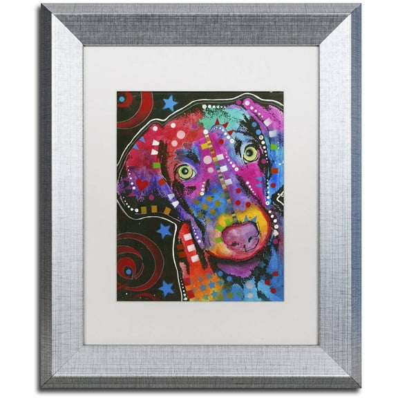 Trademark Fine Art "18" Canvas Art by Dean Russo, White Matte, Silver Frame