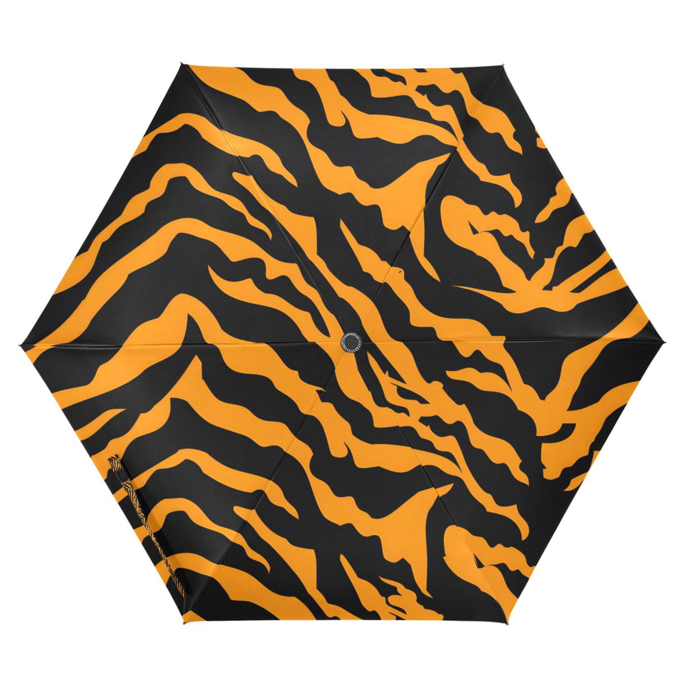 Tiger Print Compact Sun Umbrella Windproof Travel Umbrellas for Rain Strong Portable UV Protection