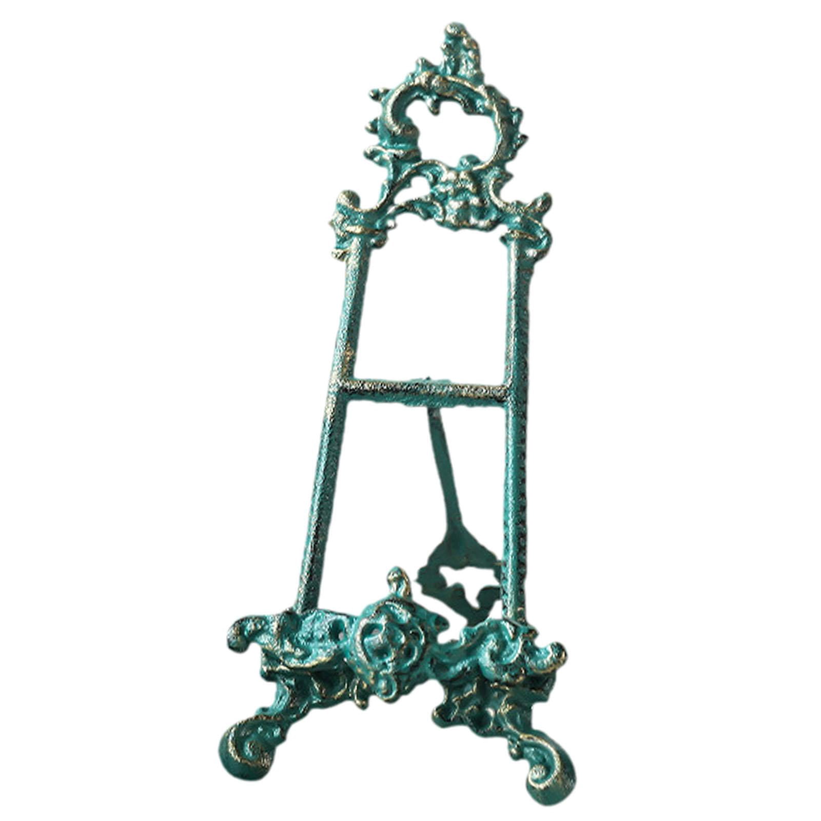 Display Stand Metal Easel Stand Decorative Blue Design for Collectibles Photos Books Ornaments