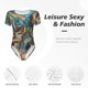 thumbnail image 4 of Balery Whimsical Cats Night Cafe Body de cuello redondo de manga corta para mujer Tops de manga corta Tops básicos-Large, 4 of 7