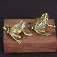 thumbnail image 2 of Farfi Brass Figurine Realistic Appearance Collectible Casting Vintage Desktop Mini Frog Copper Sculpture Office Decor (Type A), 2 of 13