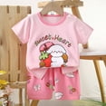 thumbnail image 2 of NAISIBABY Toddler Girls Outfit Sets, Graphic Short Sleeve T-Shirt and Shorts 2-Piece Soft Cotton Kids Summer Casual Clothes Multicolor 3T, 2 of 5