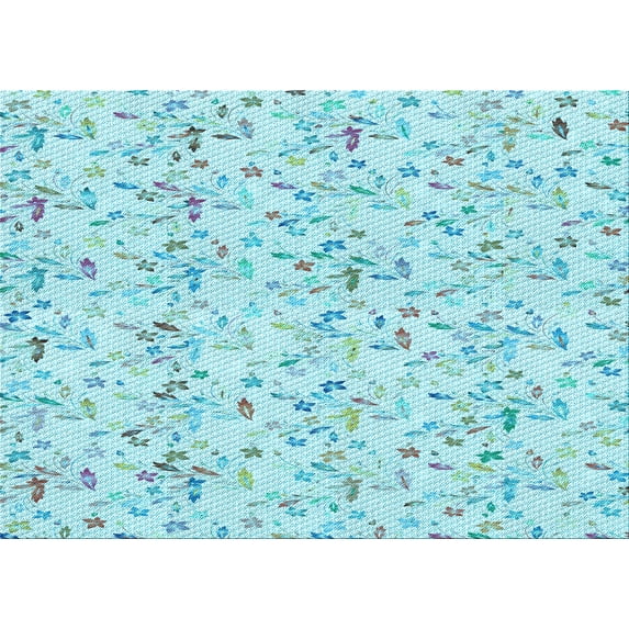 Ahgly Company Indoor Rectangle Patterned Electric Blue Area Rugs, 5' x 7'