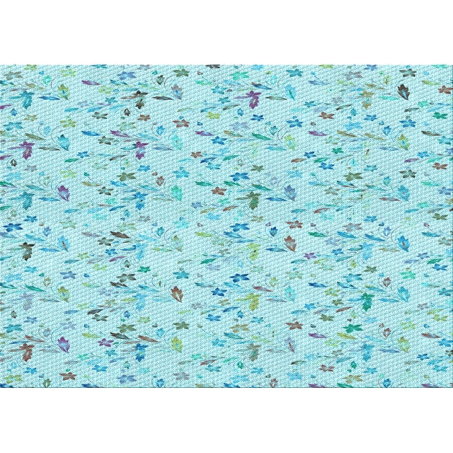 Ahgly Company Machine Washable Indoor Rectangle Transitional Electric Blue Area Rugs, 5' x 8'