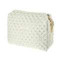 thumbnail image 1 of Bolsa de maquillaje de algodón Unique Bargains grande acolchada con patrón floral lindo estético beige, 1 of 1