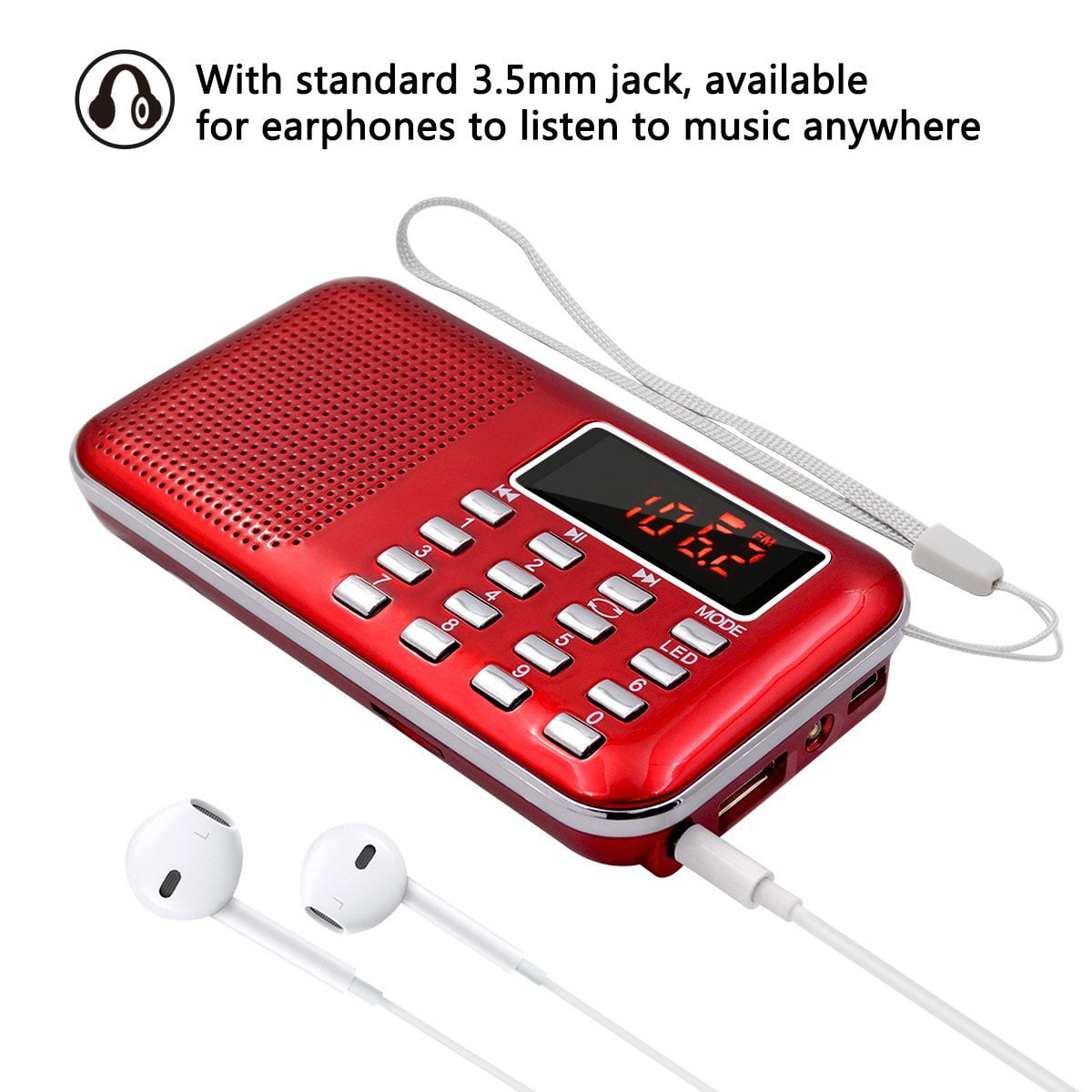 Mini Portable FM Radio Digital Stereo Speaker MP3 Audio Music Player USB/AUX/TF 