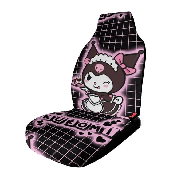 Kuromi Car Front Seat Covers Vehicle Seat Protector Car Mat Covers Fit Most Cars for Pet Lover 1PCS