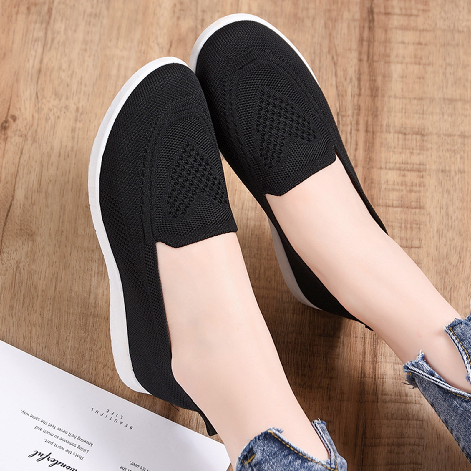 CEHVOM Fashion Women Shoe Soft-soled Comfortable Flying Woven Casual Ladies  Shoes | Walmart Canada