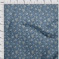 thumbnail image 3 of oneOone Cotton Jersey Grayish Blue Fabric Brush Stroke|Leaves & Floral Abstract Dress Material Fabric Print Fabric By The Yard 58 Inch Wide, 3 of 4