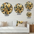thumbnail image 4 of Designart "Cubist Visions in Gold II" Cubism Oversized Wall Clock, 4 of 5