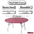 thumbnail image 4 of Kwik-Covers 10 Pack Round Plastic Table Cover - 60" Round, Maroon, 4 of 4