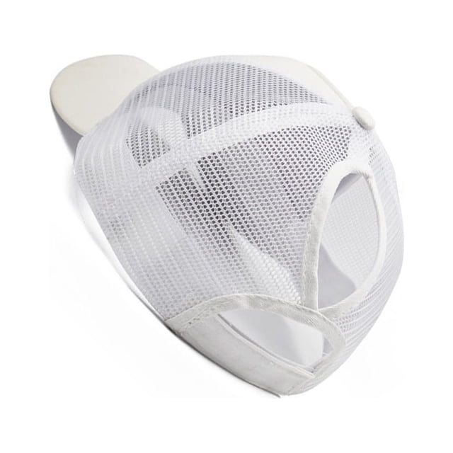 Gorra de béisbol Minnieouse de algodón para mujer ajustable con lentejuelas color blanco
