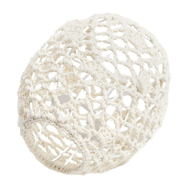 Minkissy White Cotton Rope Pendant Light Shade Bohemian Style Decorative Hanging Lamp Cover