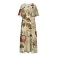 thumbnail image 5 of Xdegoge Women's Summer Dresses 2025 Casual Maxi Dress Short Sleeve V Neck Flowy Sundress Split Loose Long Tshirt Dress Soft Comfy Beach Vacation Sun Dresses Activewear Previous Orders Recent Orders, 5 of 5