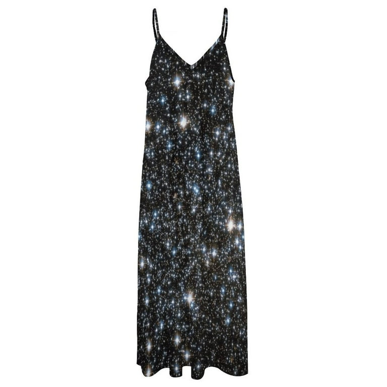 galaxy glitter dress Sparkly Galaxy Sequin on Black Mesh Long Prom Dress