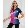thumbnail image 2 of Yesfashion Women's Polo shirt Short sleeve summer print top Light sport golf tennis shirt, 2 of 5
