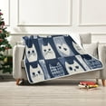thumbnail image 7 of Yayeee Throw Blanket for Couch Soft Warm 50" x 60" Sofa Chair Bed Decoration, Blue Cats and Hearts, 7 of 7