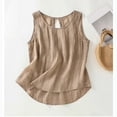 thumbnail image 4 of Lodgix Women's Tank Tops Sleeveless Summer Top Spaghetti Strap Shirt Loose Fit Beach Vacation 2025 Casual Khaki-2XL, 4 of 4