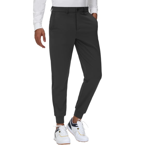 Pantalones deportivos de golf JWM para hombre, elásticos, con trabillas para cinturón, ajustados