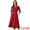 Red, variant on DARING DIVA Work Office Elegant 3/4 Sleeve V Neck A-Line Dress M Hot Pink