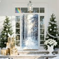thumbnail image 6 of Beautynvta Christmas Door Cover, White Forest Snow Footprints Design Door Hanging Banner Backdrop, Christmas Front Door Decorations, Festival Party Decoration, 71x35 Inch, 6 of 6