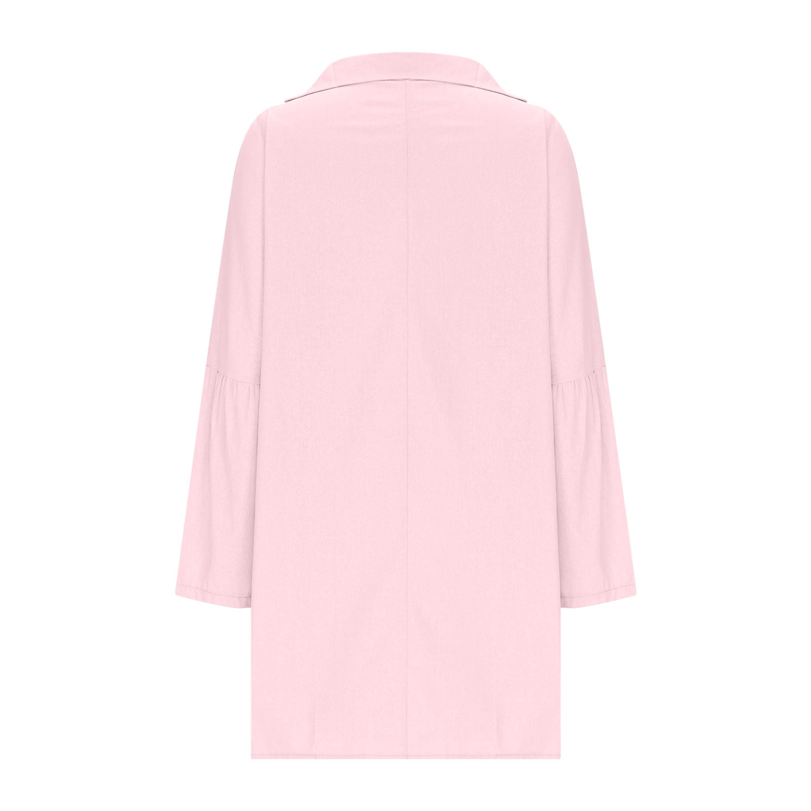 Women Cotton Linen Shirts Dress Long Sleeve Dress Shirts V-neck Blouses Beach Casual Solid Tunic Sundress