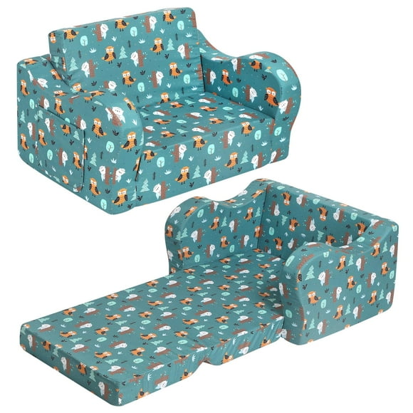 Sofá para niños MOMCAYWEX Happy Owl, cama convertible 2 en 1