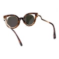 thumbnail image 4 of Super Cool Double Rim Art Deco Cat Eye Bolt Arm Sunglasses Gold Tortoise - Yellow Mirror, 4 of 4