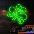 thumbnail image 5 of Handmadetneonsign Faith Hope Love Neon Sign, Shamrock Neon Light, 4 Leaf Clover Patrick Wall Art 94122, 5 of 5