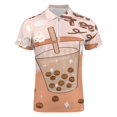 thumbnail image 4 of Milk Tea Drink Cute Design Men Zipper T-shirt Summer Casual Short Sleeve T-shirt Top, 4 of 7