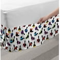thumbnail image 2 of Cats Bed Skirt, Silhouettes of Chunky Animals Design with Winter Clothes Whiskers on a Plain Backdrop, Elastic Bedskirt Dust Ruffle Wrap Around for Bedding Decor, 4 Sizes, Multicolor, by Ambesonne, 2 of 2