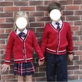 thumbnail image 4 of Unisex Kids and Toddlers' V-Neck Cotton Uniform Cardigan Sweaters Soft Striped Trim Cable Knit Sweater Boys School Outerwear, 4 of 5