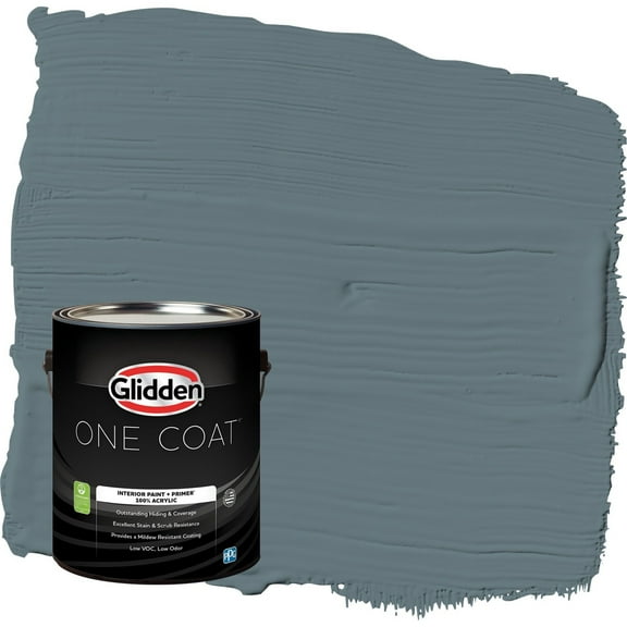 Glidden One Coat Night Rendezvous / Blue Eggshell Interior Paint with Primer, 1 Gallon