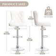 thumbnail image 4 of Hawsaiy Swivel Bar Stools Set of 2, Adjustable Velvet Tufted Counter Height Chairs with Nailhead Trim, Upholstered Barstools for Kitchen Island, White, 4 of 12