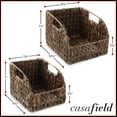 thumbnail image 7 of Casafield (Set of 2) Water Hyacinth Pantry Baskets with Handles - Espresso, Medium and Large Size Woven Storage Baskets for Kitchen Shelves, 7 of 7