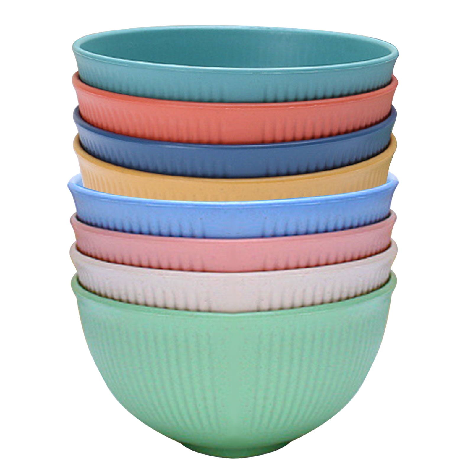 Cereal Bowls 8 Pieces, Unbreakable Wheat Straw Bowls, Microwave and