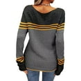 thumbnail image 3 of YUGYXL Womens Fall Fashion Sweaters Colorblock Lightweight Striped Crewneck Winter Trendy Pullover Tops Dark Gray XL, 3 of 5