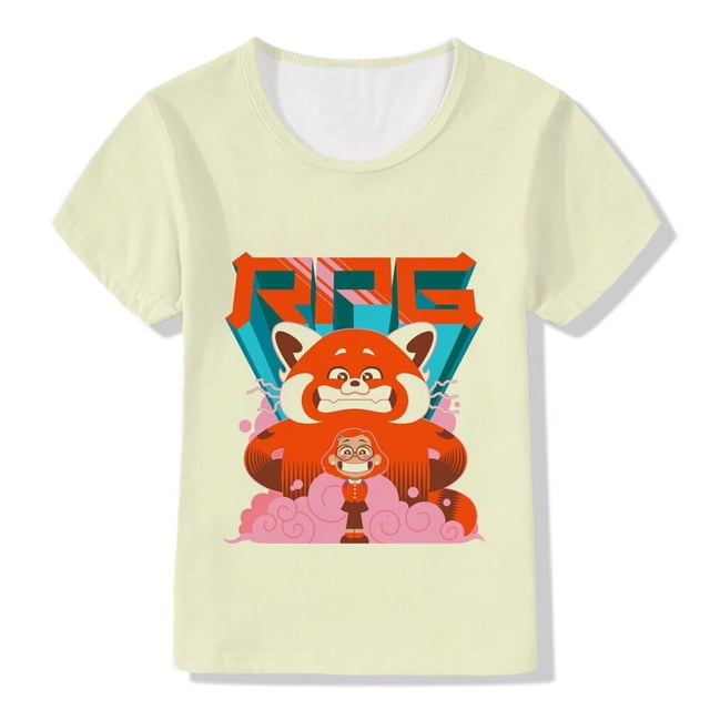 Disney Animation Turn Red Cartoon Animal Panda Impresión 3d Ropa para niños Regalos diarios Juego de rol Cumpleaños Manga corta Top100 zhangmengya CONDUJO