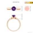 thumbnail image 4 of ANGARA Natural 0.8 Ct. Amethyst Solitaire Ring in 14K Rose Gold for Women (Ring Size: 5), 4 of 8