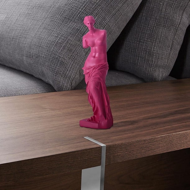 Resina Brazo Roto Venus De Milo Adornos Escultura Decoración Del Hogar (Rosa Roja)