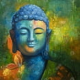 thumbnail image 3 of Blissful buddha - Toile 36"x36 Pouces - Impression à la Demande, 3 of 5