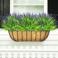 thumbnail image 5 of Outdoor Artificial Fake Lavender Flowers Plants UV Resistant No Fade Faux Plastic Grass Greenery for Patio Porch Window Box Home Wedding Farmhouse Hanging Décor, 5 of 5
