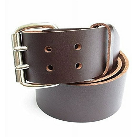 Big and Tall Heavy Duty Mens Dark Brown Leather Work/Tool Belt 2" Wide - Size 70