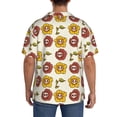 thumbnail image 3 of Sikiie Sunflowers And Skull Men's Wrinkle Free Untucked Cuban Shirt Business Casual Button Down Shirts Short Sleeve ShirtMedium, 3 of 5