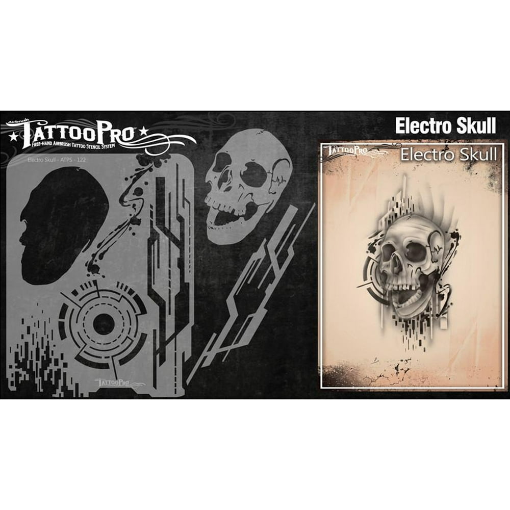 Tattoo Pro Stencils Series 2 Electro Skull