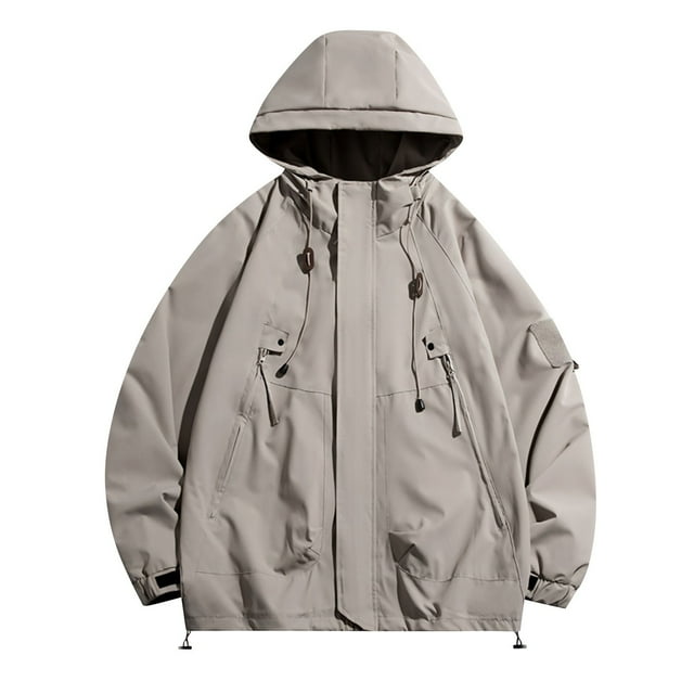 Veste à Capuche Décontractée pour Hommes, Manches Longues, Coupe-Vent, Légère pour Activités Extérieures Printemps Automne
