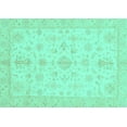thumbnail image 1 of Ahgly Company Indoor Rectangle Oriental Turquoise Blue Traditional Area Rugs, 5' x 8', 1 of 4